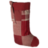 Maileg Christmas Stocking - Check, a 59cm patchwork Christmas stocking in mixed fabrics