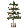 Maileg Christmas Tree Mouse, a 16cm decorated tree with tiny LED lights on a striped stand