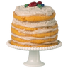 Maileg Party Cake and Cake Stand Mouse Off White, a 6cm cake on its own stand