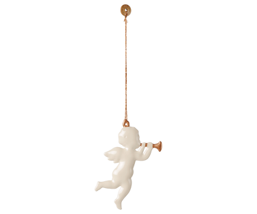 Maileg Holy Night metal ornament, one of three off-white angels