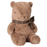 Maileg Teddy Bear Plush Large in dark mushroom, a 46cm polyester plush bear with a big bow