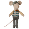 Maileg Driver Mouse Little Brother, a 10cm cotton mouse in his own cap