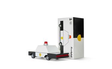 Candylab CANDYCAR® Police Car - Solid Beech Wood Toy Law Enforcement Vehicle