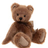 Charlie Bears Chestnut, a 37cm bear in chestnut-brown long-pile plush with a sheer brown bow