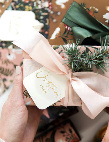 Bespoke Letterpress, Christmas Gift Tags 6 pack "Christmas Wishes"