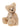 Beige teddy bear with a scarf on a white background