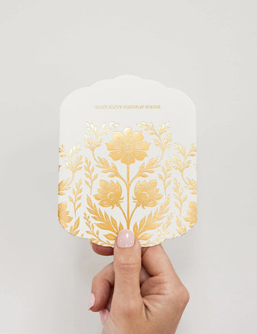 Bespoke Letterpress "Many Happy Birthday Wishes" Scallop Card