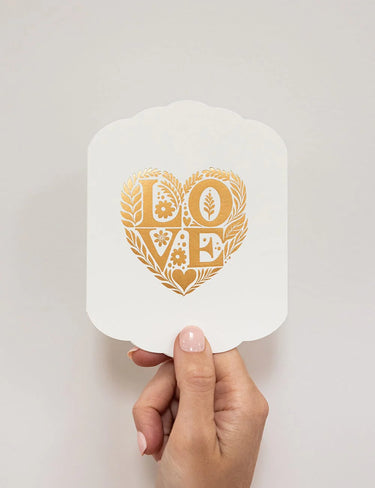 Bespoke Letterpress "Love" Scallop Card