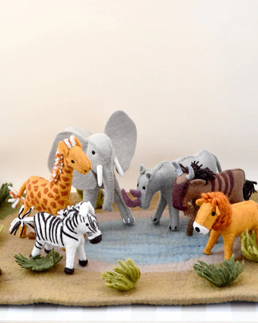 Tara Treasures Felt Safari Animal Toys — Set of 6