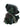 Plush toy bear in green with a neck tie on a white background