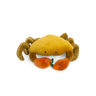Moulin Roty Large Crab, a 42 × 32 × 8 cm soft crab in bright green, yellow and orange, from Tout autour du monde