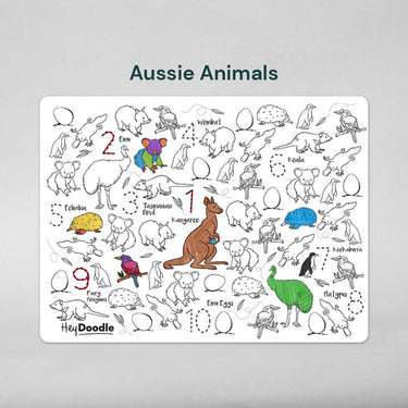HeyDoodle Aussie Animals Silicone Activity Minimat