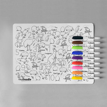 HeyDoodle Reusable Silicone Placemat - Aussie Animals