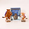 The Gruffalo's Child book with two felt finger puppet toys on a white background