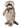 Stuffed raccoon toy wearing a plaid scarf on a white background
