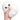 A hand holding a white, squishy, bean-shaped stress toy with a cute cartoon face featuring black eyes and a smiling mouth, with pink rosy cheeks, against a plain white background.