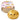 A Lucky Bao Squeeze & Collect toy set shown with its round beige plastic container and a large golden glitter dumpling squishy in front. The container has a colorful pink label reading 'Lucky Bao' and shows assorted collectible bao designs.
