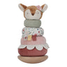 Little Dutch Fairy Garden Rocking Ring Stacker, an 11cm pink ring stacker on a rocking wooden base