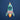 An rocket shaped compound kaeledoscope on a blue background