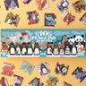 Puzzle pieces on a yellow background for ages 3 to 6 with drawings of animals. 