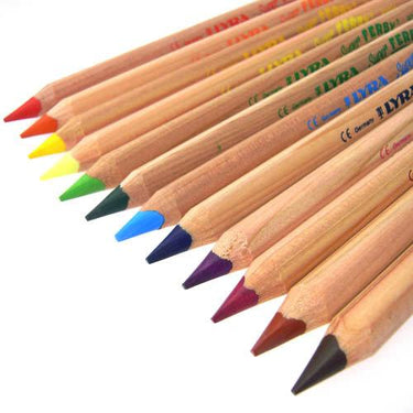Lyra Super Ferby Unlacquered Pencils, 12 Waldorf Inspired Colours
