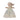 Stuffed Maileg toy with a lace dress on a white background