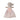 Stuffed Maileg toy with a lace dress on a white background