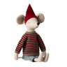 Maileg Christmas Mouse Maxi - Boy, a 60cm mouse in Christmas hat and warm sweater
