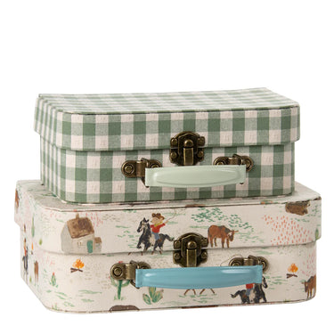 Maileg, Fabric Two Suitcase Set - Pony Design