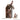 Decorative gingerbread house with small figures and a mouse on a white background