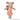 A Maileg mouse toy wearing a striped shirt and skirt, and a baclapck on a white background