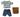Knitted outfit with striped shirt, shorts, and brown pouch on a white background