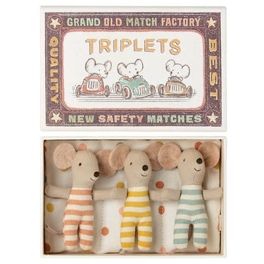 Maileg Mice - Baby Triplets in a Matchbox