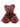 Charlie Bears Maple, a 30cm bear in burgundy maple-toned long-pile plush with a sheer brown bow