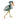 Stuffed Moulin Roty toy heron with a blue top hat on a white background