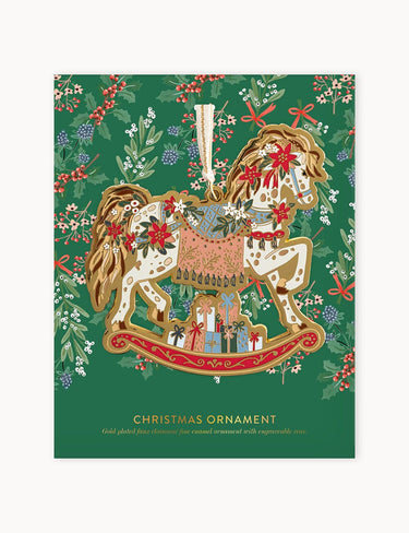 Bespoke Letterpress, Rocking Horse Enamel Christmas Ornament