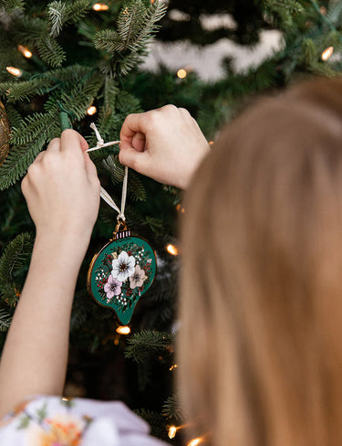 Bespoke Letterpress, Fine Enamel Christmas Ornament - Green Bauble