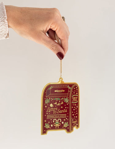Bespoke Letterpress, Santa's Mailbox Enamel Christmas Ornament