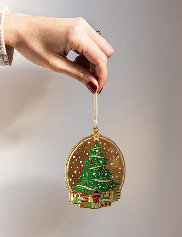 Bespoke Letterpress, Christmas Tree Enamel Christmas Ornament