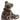 Stuffed teddy bear with a brown bow tie on a white background