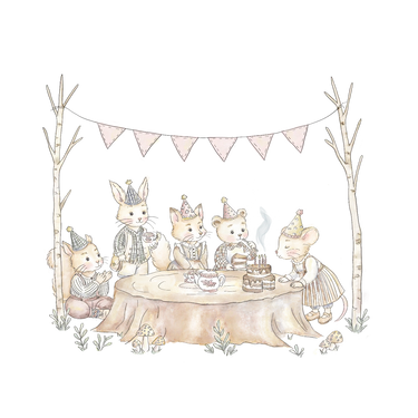 Little Touches Woodland Tea Party Birthday Card
