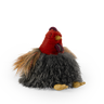 Moulin Roty Hen, a 17 × 25 × 28 cm soft hen with long fur, from Tout autour du monde