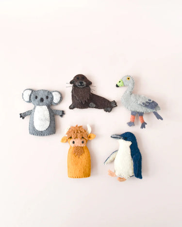Tara Treasures Australian Phillip Island Animals Finger Puppets Set