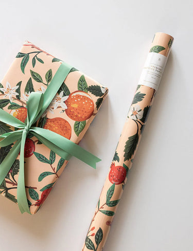 Bespoke Letterpress Gift Wrap Roll 3m - Huckleberry