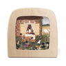 Toverlux lamp with a painted scene of children and a house in the countryside.