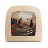 Toverlux October Cottage silhouette by Robin Pieterse, 19 × 19 cm, a cottage among autumn trees