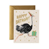 Rifle Paper Co. Ostrich Birthday greeting card — front