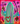 Colorful abstract artwork with a cactus and heart design on a pink background