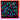 Colorful abstract art piece with geometric shapes on a black background, framed in orange acrylic.