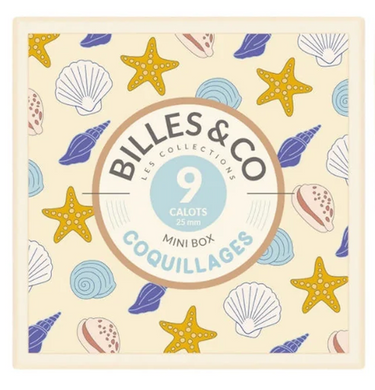 Billes & Co "Seashells" Glass Marbles Mini Box - 9 Pack